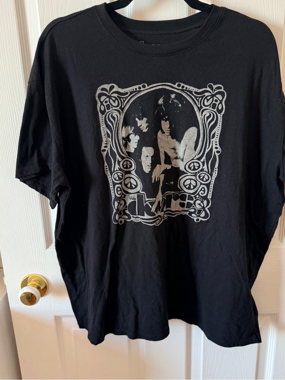 torrid Black Short Sleeve Graphic Tee with Silver Band Print the Doors